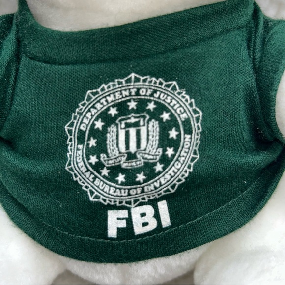 Polar Bear plush 9" FBI green tshirt Crown brand vintage - Picture 2 of 9